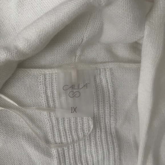 CALIA Womens 1X Ivory open Front knit cardigan - Picture 2 of 3